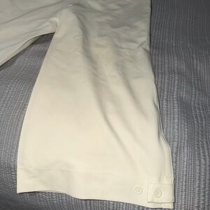White House Black Market Cream Trousers with Hook Detail